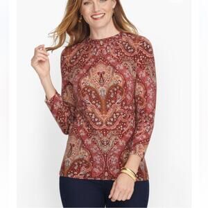 Talbots Cashmere Paisley Audrey Sweater